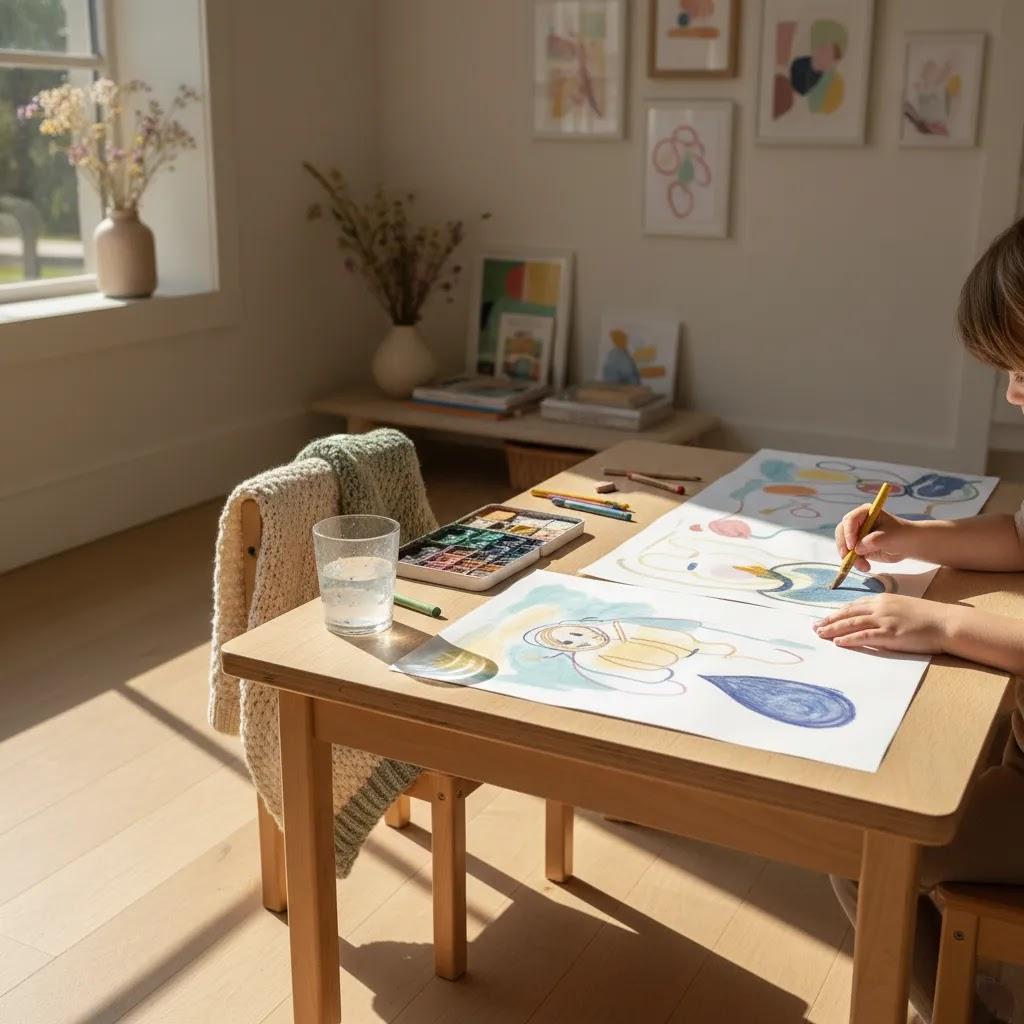 Benefits of art therapy for children shown through a child creating expressive artwork in a calm, supportive space